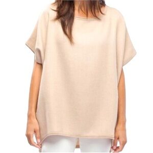 Cuyana Oversized 100% Baby Alpaca Sweater Top One Size Beige Tan